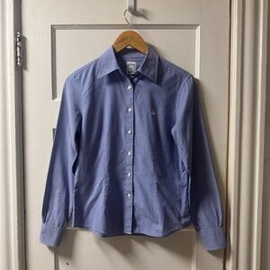 Brooks Brothers Blue and White Gingham Cotton Shirt